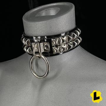 Pyramid Studded Ring Collar